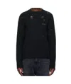 We11 Done Crew Neck Long Sleeve Sweater In Black
