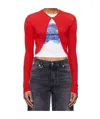 We11 Done Crew Neck Long Sleeve Sweater In Red