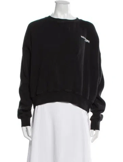 Pre-owned We11 Done Crew Neck Long Sleeve Sweatshirt In Black