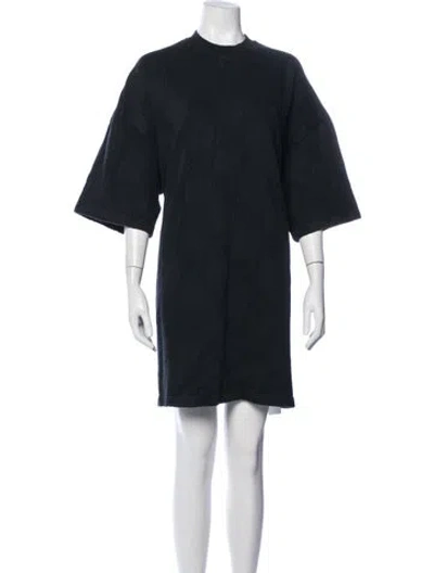 Pre-owned We11 Done Crew Neck Mini Dress In Blue