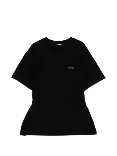 We11 Done Crewneck Logo T-shirt In Black