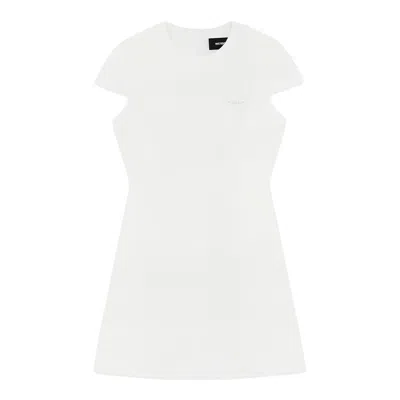 We11 Done Crinkle Mini Dress In White