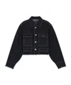 We11 Done Navy Cropped Denim Jacket In Blue