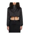 We11 Done Black Cropped Hoodie In Black