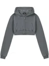 We11 Done Cropped Hoodie In Grey