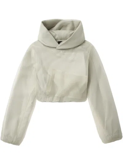 We11 Done Cropped Hoodie In Neutrals