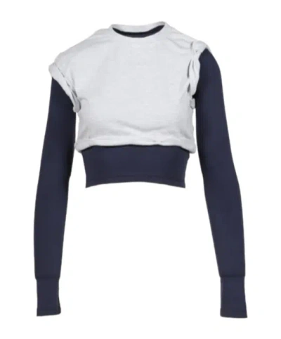 We11 Done Cropped Sweatshirt In White