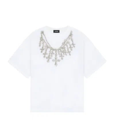 We11 Done Cross Necklace T-shirt In White