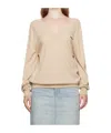 We11 Done Deep V-neck Long-sleeved Sweater In Nude