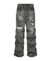 We11 Done Denim Trousers With Belt Loops In Black
