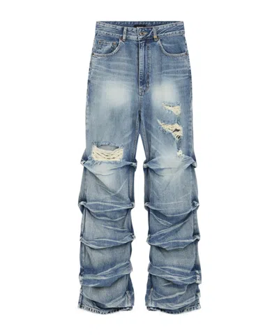 We11 Done Denim Trousers With Belt Loops In Blue