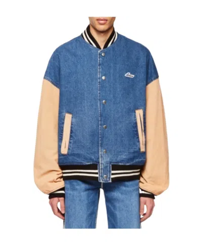 We11 Done Denim Varsity Jacket In Blue
