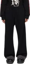 We11 Done Destroyed Color Block Sweatpants In Black
