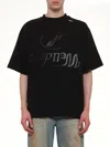 We11 Done Destroyed Reverse Logo T-shirt In Black