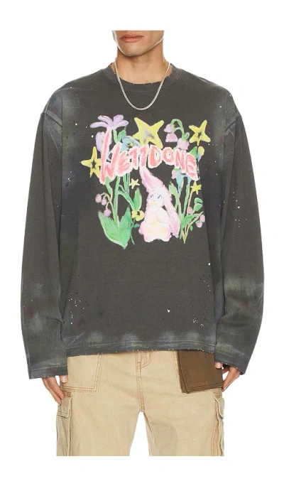WE11 DONE DIRTY PAINTING LONG SLEEVE T-SHIRT
