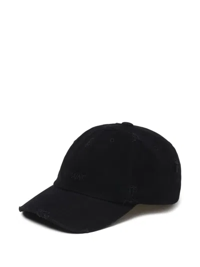 We11 Done Distressed Baseball Cap In 黑色