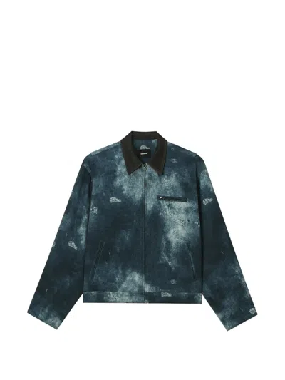 We11 Done Distressed Bleached-effect Jacket In Green