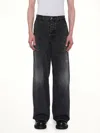 We11 Done Distressed Cargo Jeans In Black
