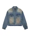We11 Done Distressed Denim Jacket In Blue