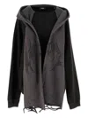 We11 Done Cotton Distressed Muffler Sweatshirt