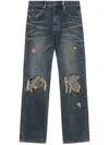 We11 Done Blue Distressed Jeans In Blue
