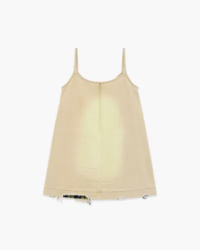 We11 Done Distressed Pattern Reveal Mini Dress In Neutral