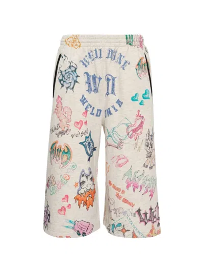 WE11 DONE DOODLE PRINTED SHORTS