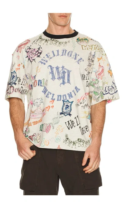 We11 Done Doodle Printed T-shirt In Multi