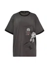 We11 Done Charcoal Washed Doodle Teddy Tee In Green