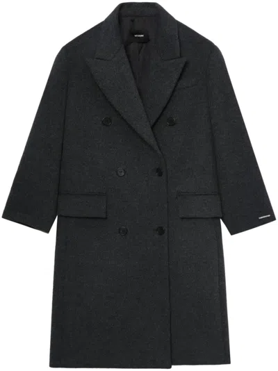 We11 Done Double Breasted Coat In Grey