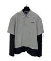 We11 Done Double-layer Polo Shirt In Gray