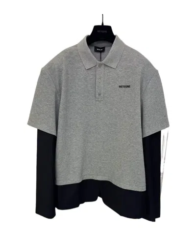We11 Done Double-layer Polo Shirt In Gray