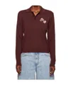 We11 Done Double Patched Knit Polo In Burgundy