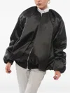 We11 Done Draped Satin Bomber Jacket In Black