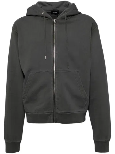 We11 Done Drop Shoulder Hooded Jacket In Grey