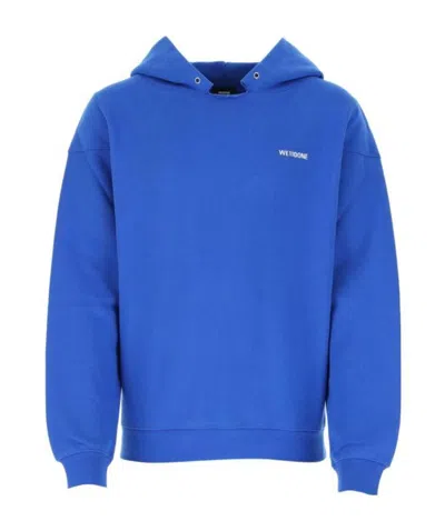 We11 Done Drop Shoulder Hoodie In Blue