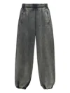 We11 Done Elasticated-cuff Logo Trousers In Gray