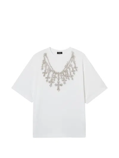 We11 Done Embellished T-shirt In White