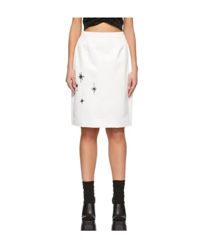 We11 Done Emblem High Waist Skirt In White