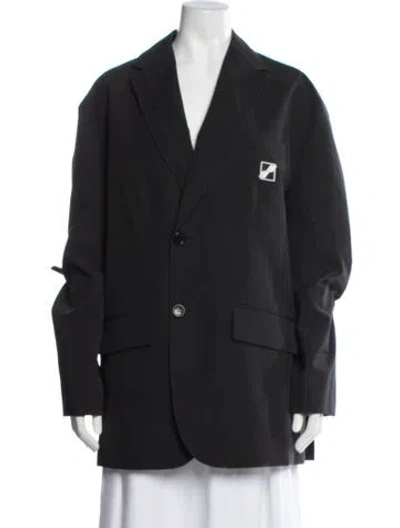 Pre-owned We11 Done Embroidered Accent Blazer In Black