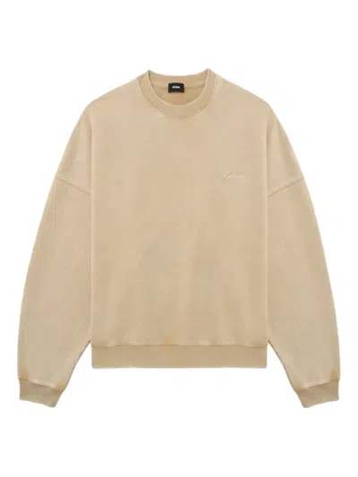 We11 Done Embroidered Cotton Sweatshirt In Neutral