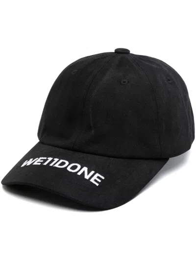 We11 Done Embroidered-logo Baseball Cap In Black