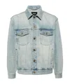 We11 Done Embroidered Logo Denim Jacket In Green