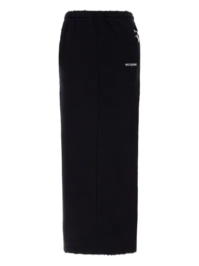 WE11 DONE EMBROIDERED-LOGO MAXI SKIRT