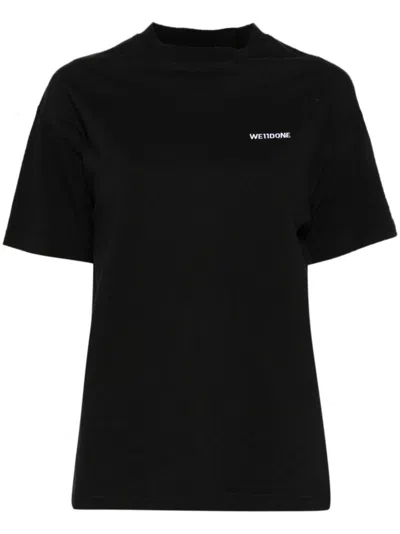 We11 Done Black Embroidered T-shirt