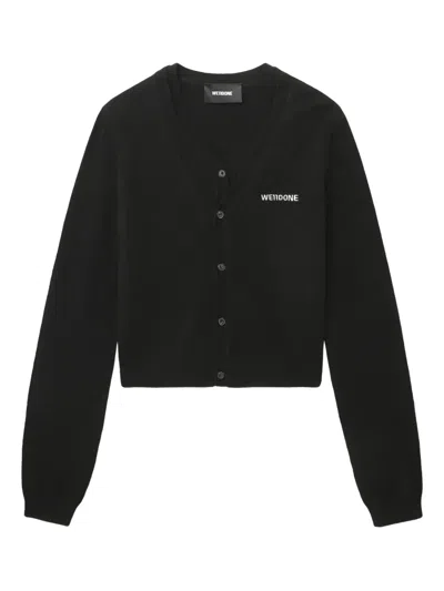We11 Done Embroidered V-neck Cardigan In Black