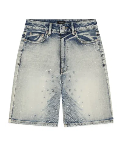 We11 Done Embroidery Denim Shorts In Blue