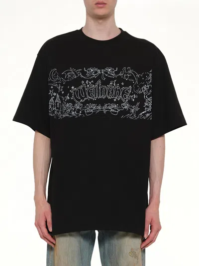 We11 Done Ending Credit T-shirt In Black