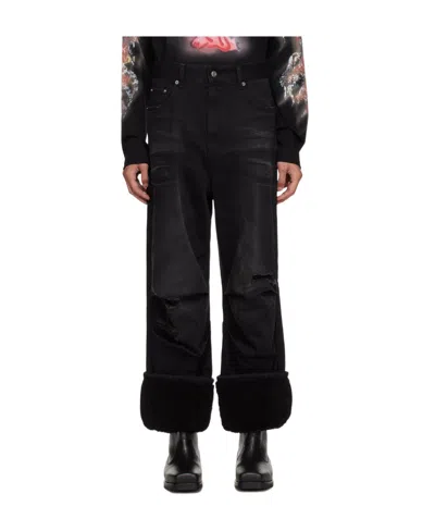 We11 Done Faded And Worn Detail Jeans In Black