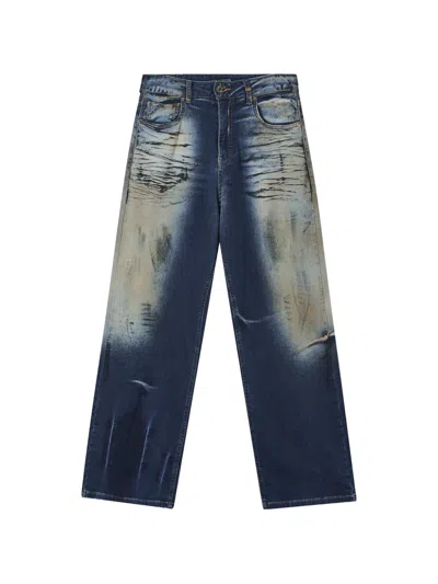 We11 Done Faded Denim Trousers In Blue
